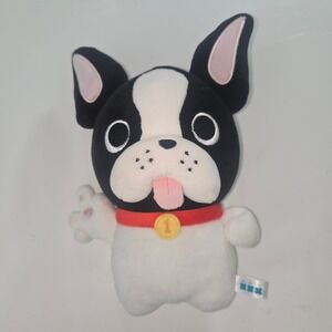 Amuse Buruburu Boo French Bulldog Plush Boo Black White Dog Red Collar 7.5in